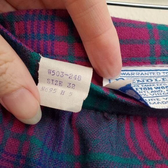 Vintage Pendleton plaid wool midi skirt plus size - Picture 3 of 8